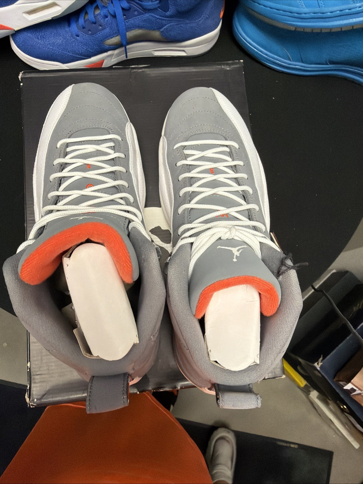 Men's Nike Air Jordan 12 Retro Cool Grey 2012 130690-012 size 10 US GUC - product image from the listing.