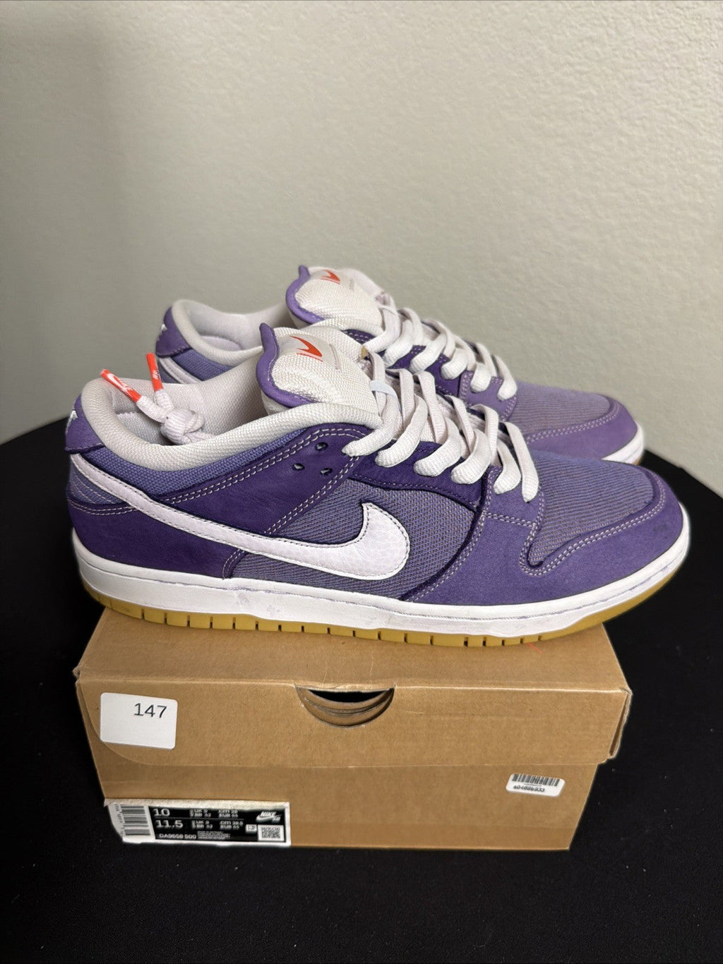 Nike Dunk SB Low Unbleached Pack - Lilac - Size 10 - product image from the listing.