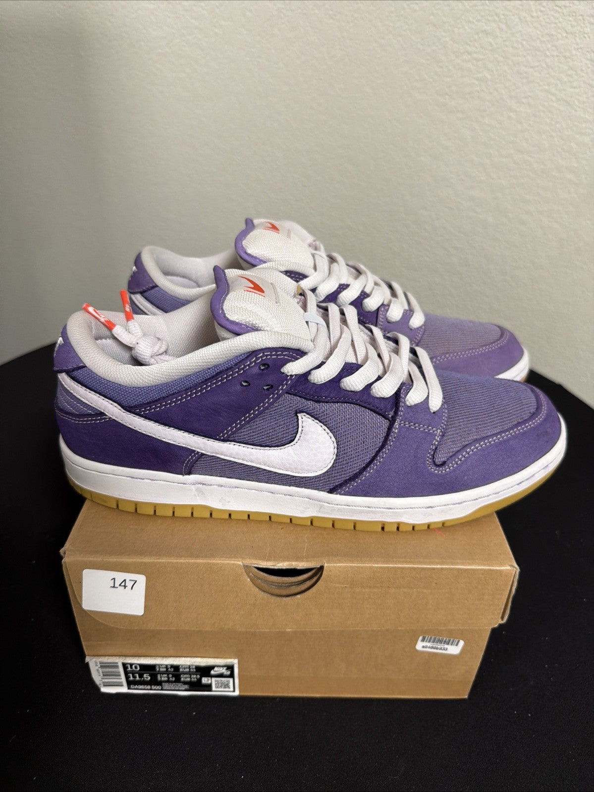 Nike Dunk SB Low Unbleached Pack - Lilac - Size 10 - product image from the listing.