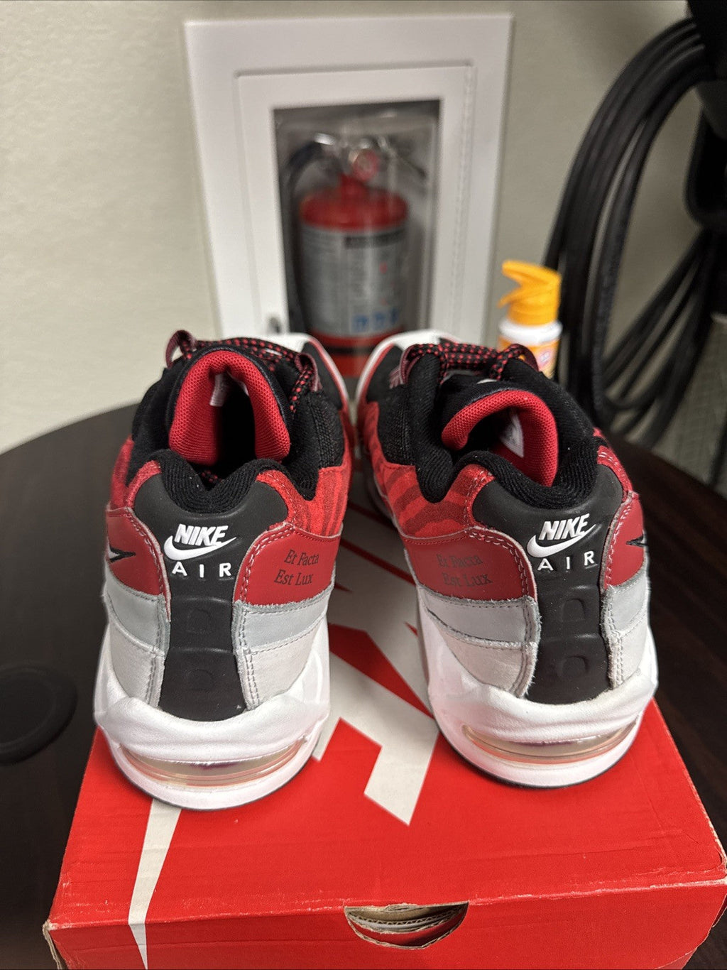 Morehouse YR Black/White-Dark Team Red Size 11.5 | Brand New, Rep Box - Air Max 95 - product image from the listing.