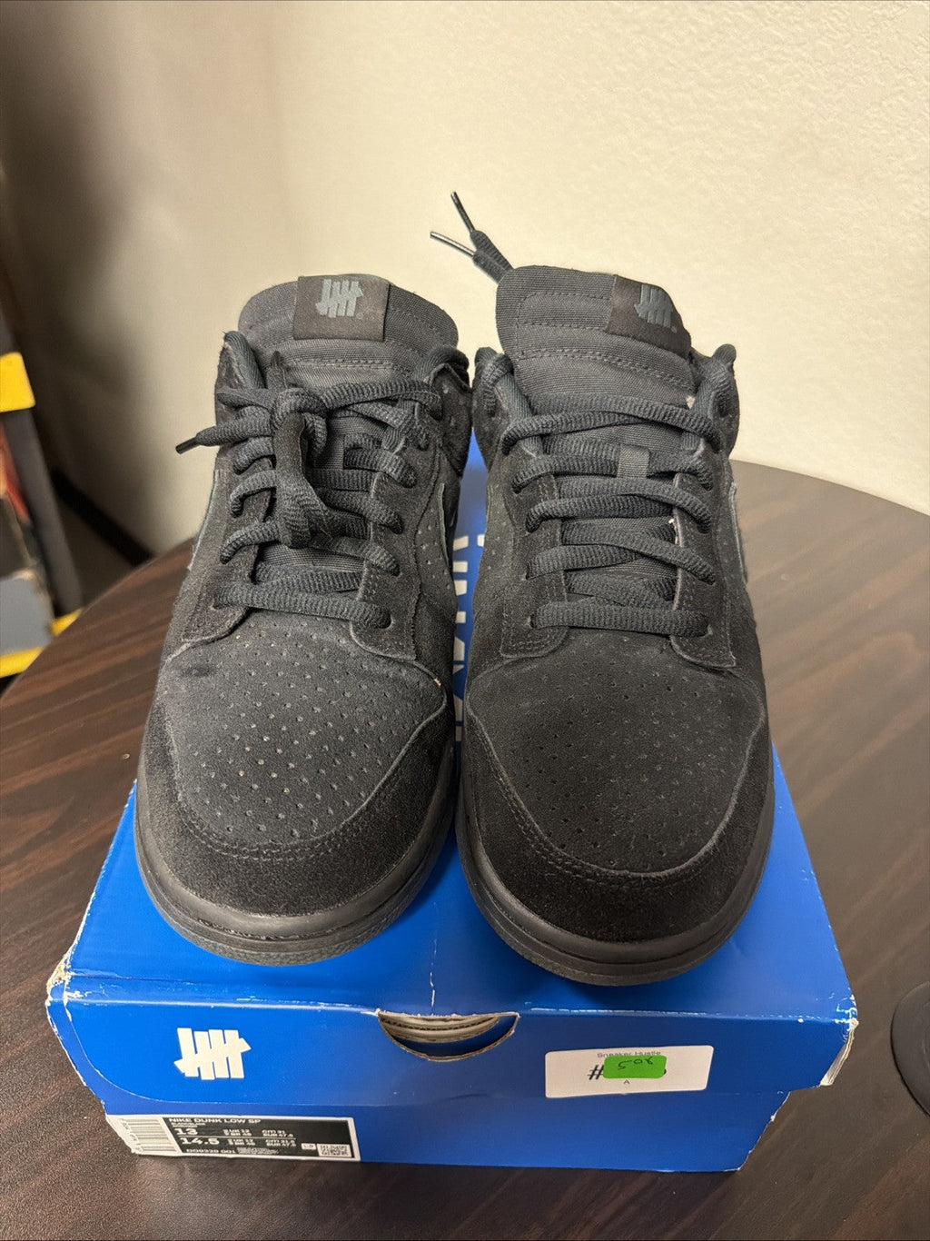 Men's Nike Dunk Low SP x Undefeated 5 On It 13 Black DO9329-001 Dunk Vs AF1 - product image from the listing.