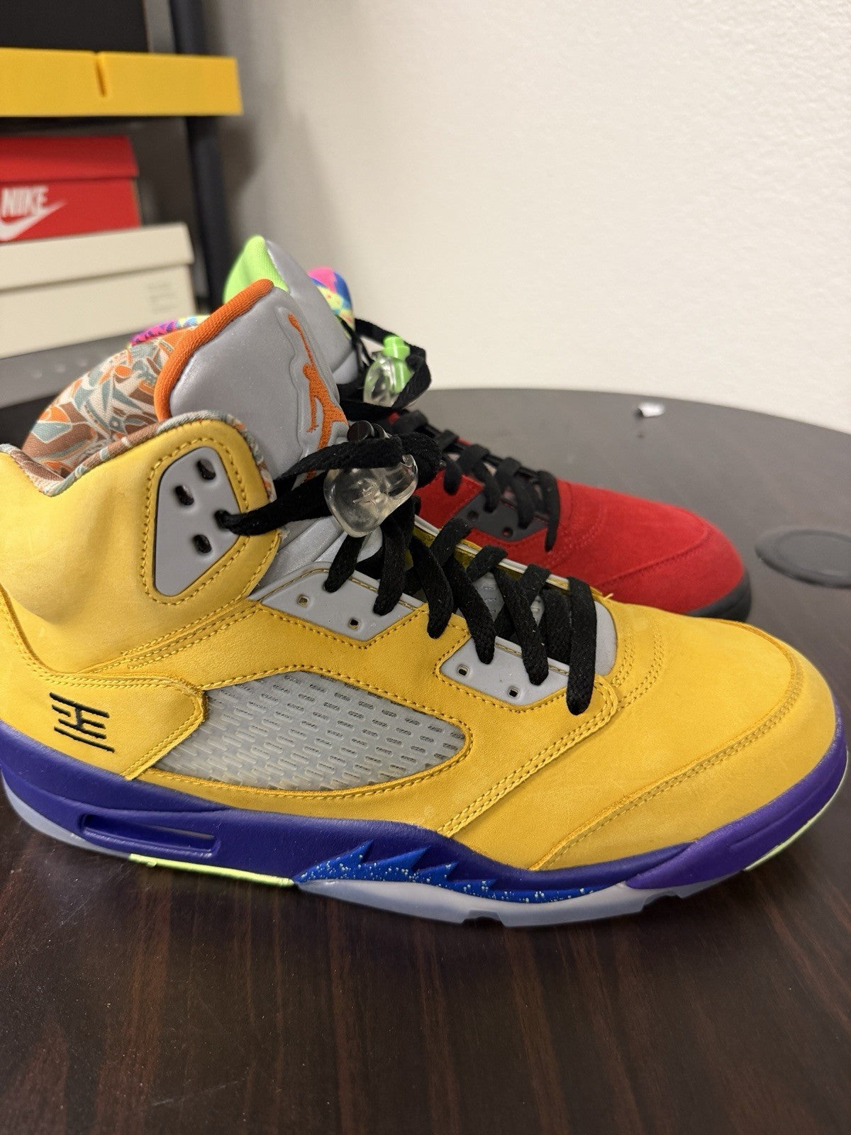 Size 12 Jordan 5 What The in Blue - product image from the listing.