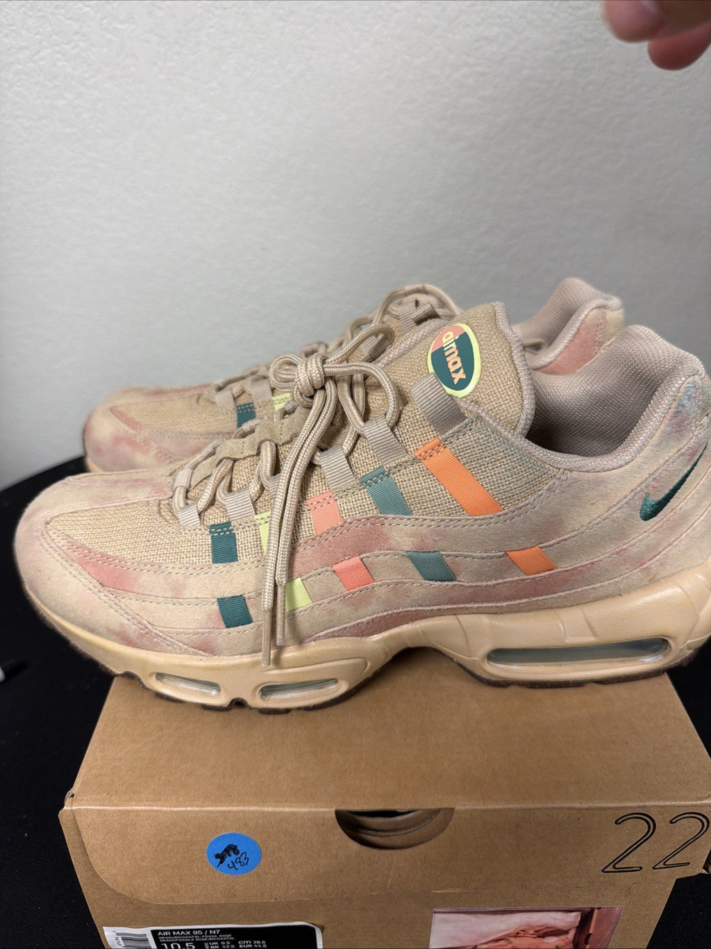 Men's Nike Air Max 95 N7 Retro Grain Beige Bicoastal Green Orange DQ7604-200 10.5 - product image from the listing.