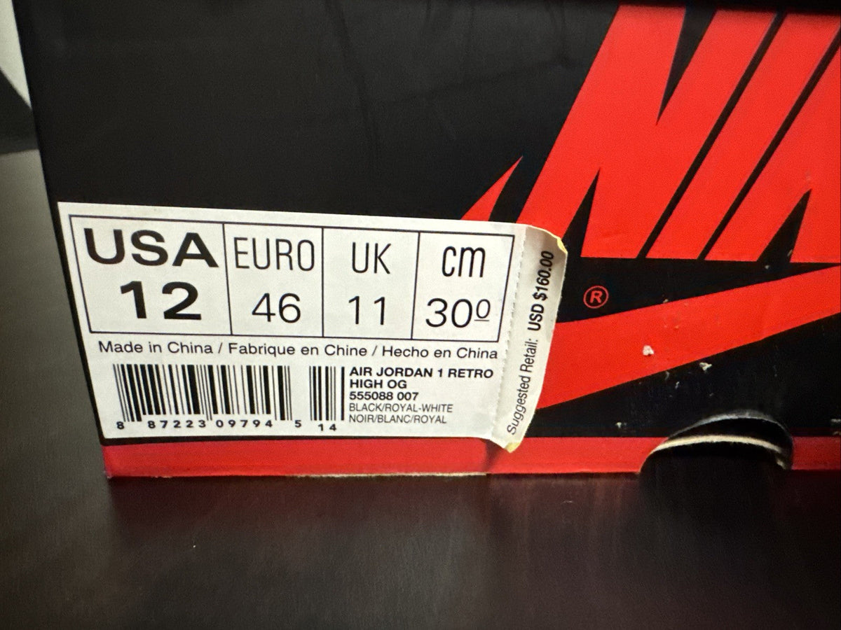Royal 2017 Retro High OG Size 12 - Air Jordan 1 - product image from the listing.