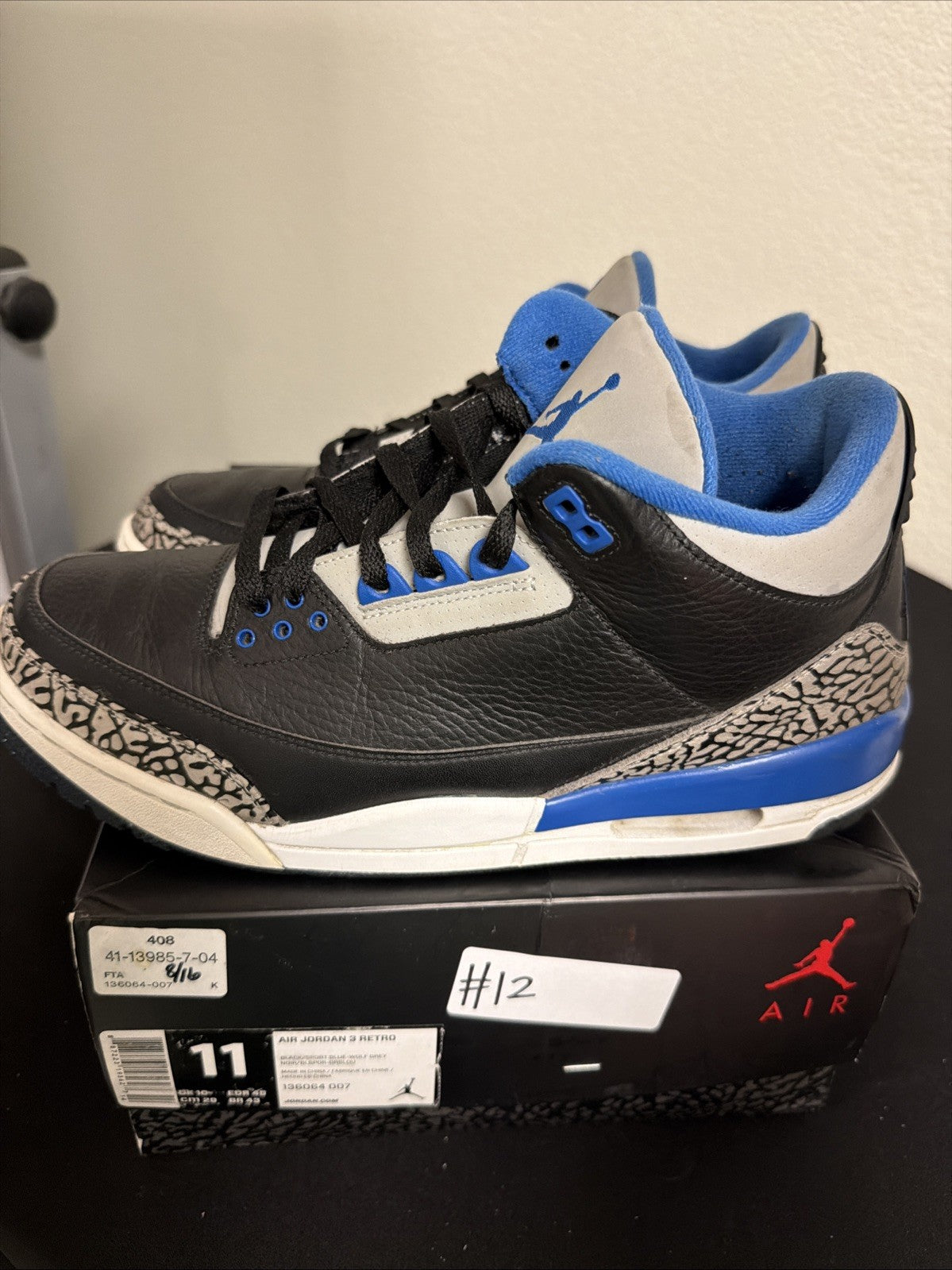 Air Jordan 3 Retro Sport Blue - Size 11 - product image from the listing.
