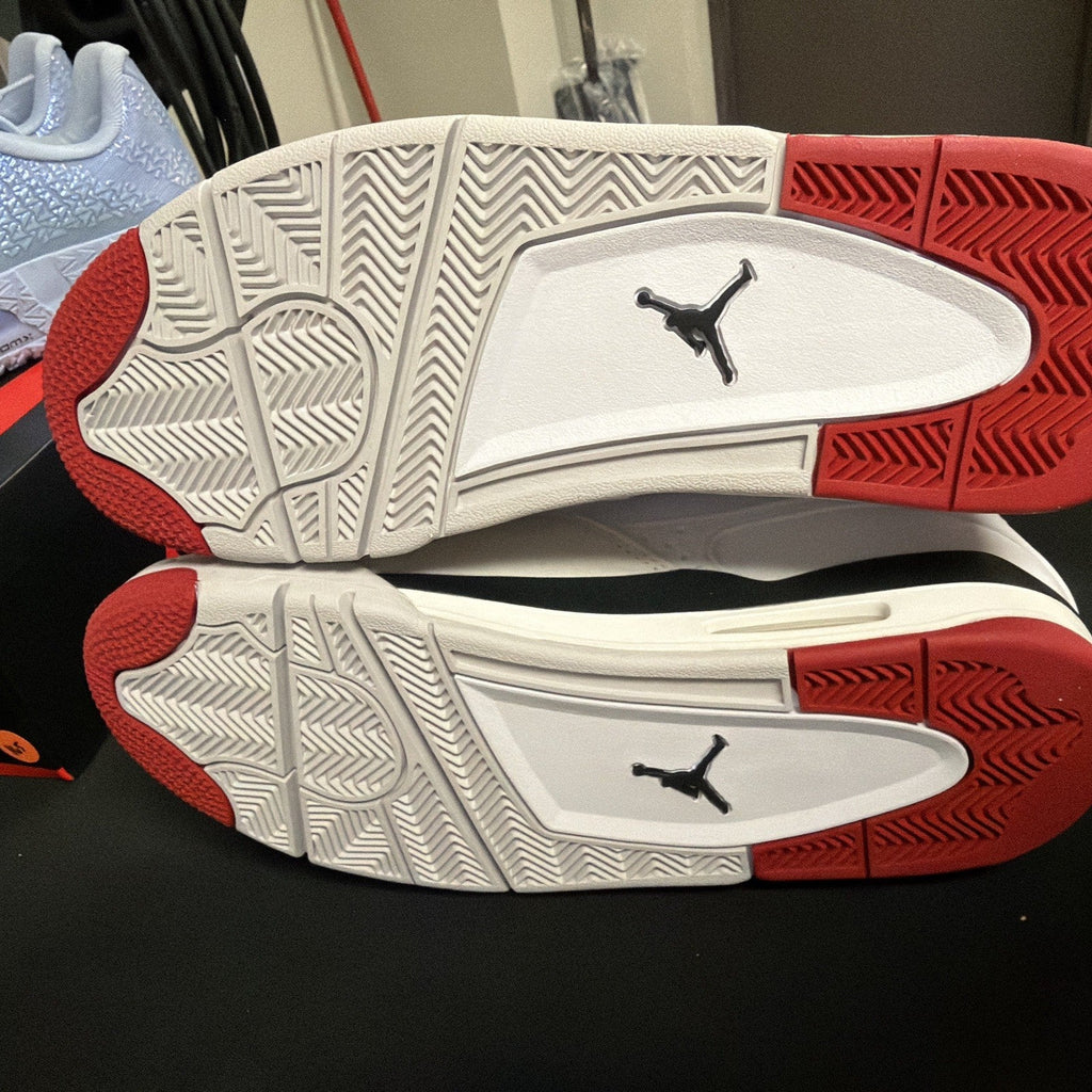 Men's Nike Air Jordan 4 RM White Fire Red Athletic Shoes Sneakers Trainers New - product image from the listing.
