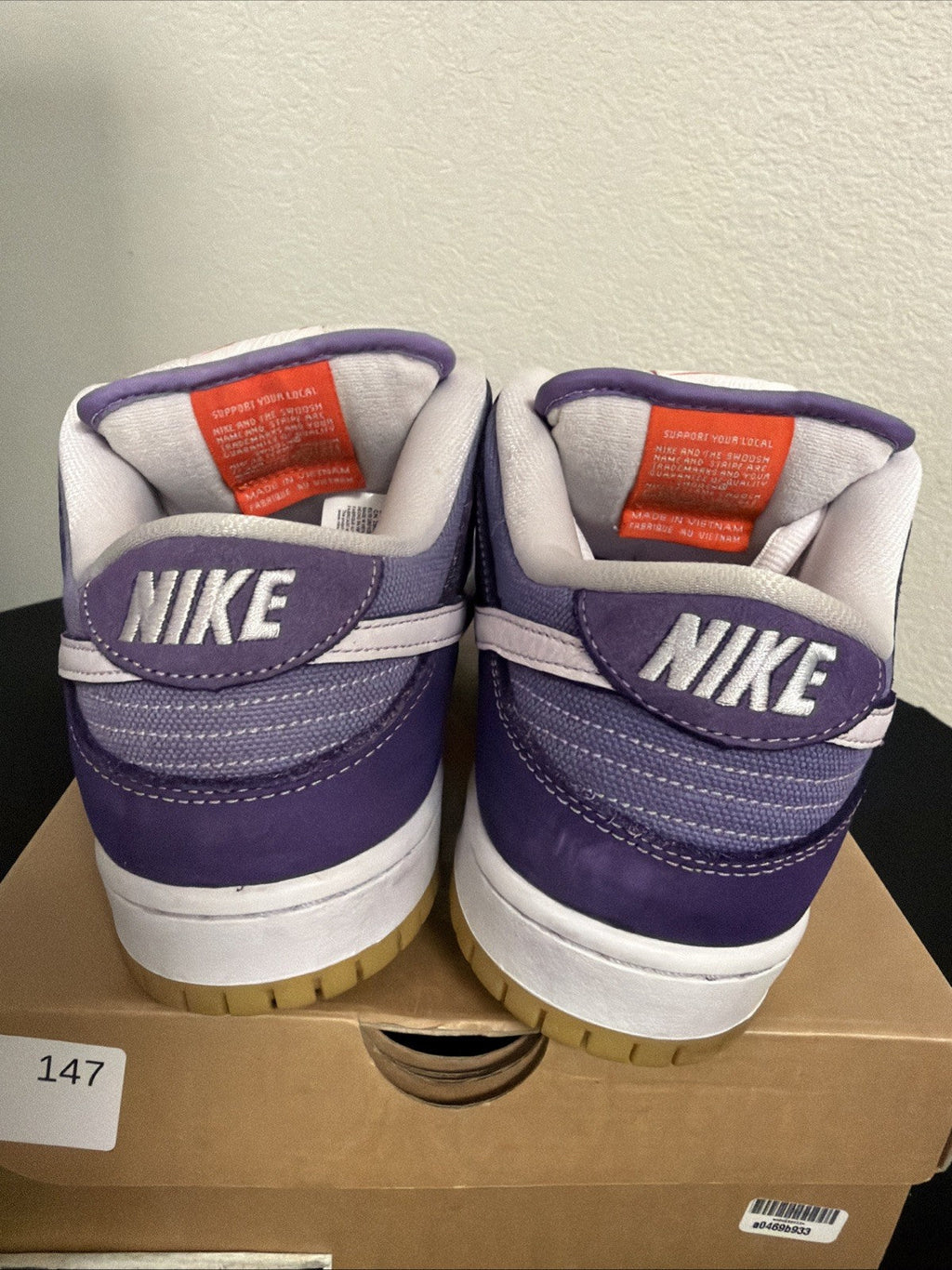 Nike Dunk SB Low Unbleached Pack - Lilac - Size 10 - product image from the listing.