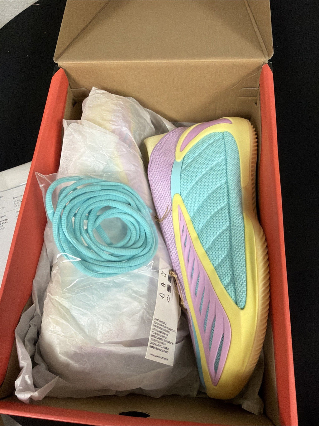 Adidas AE 2 J Easter GS Size 6 Y Anthony Edwards 2 JQ9505 Pastel NBA New In Box - product image from the listing.