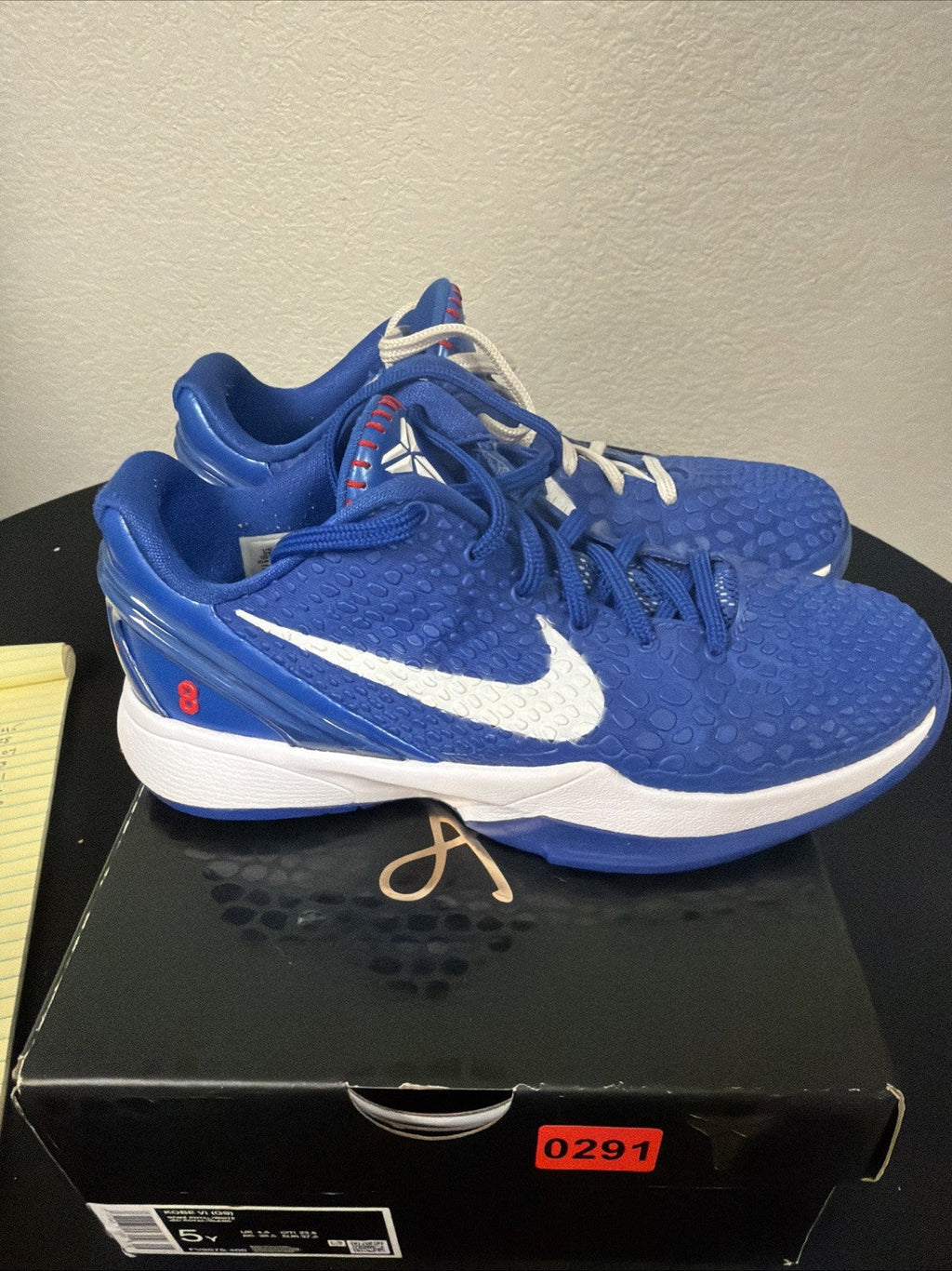 SIZE 5Y (W/6.5) Nike Kobe 6 Protro Dodgers Basketball Shoes GS FV9676-400 for Kids - product image from the listing.