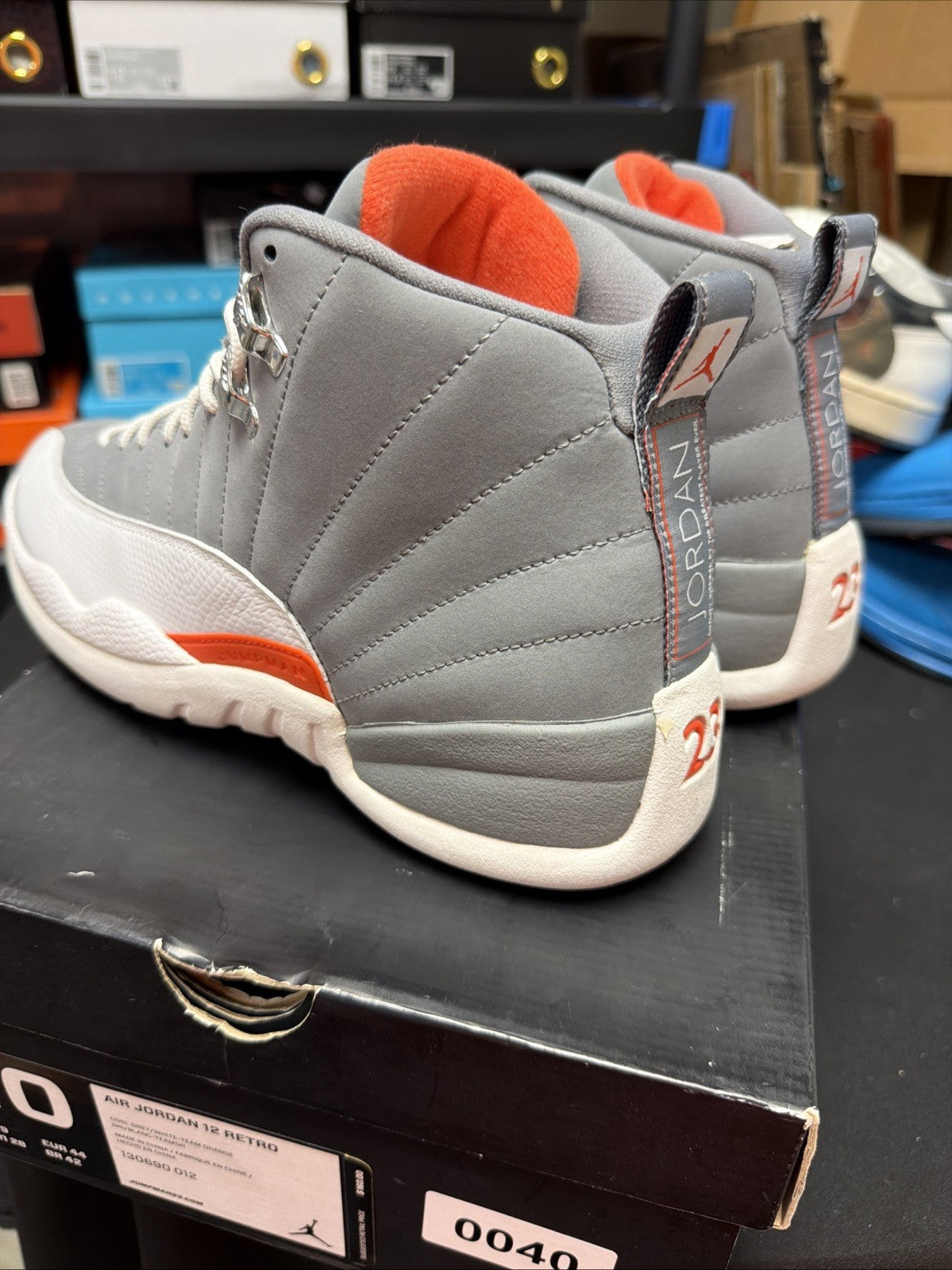 Men's Nike Air Jordan 12 Retro Cool Grey 2012 130690-012 size 10 US GUC - product image from the listing.