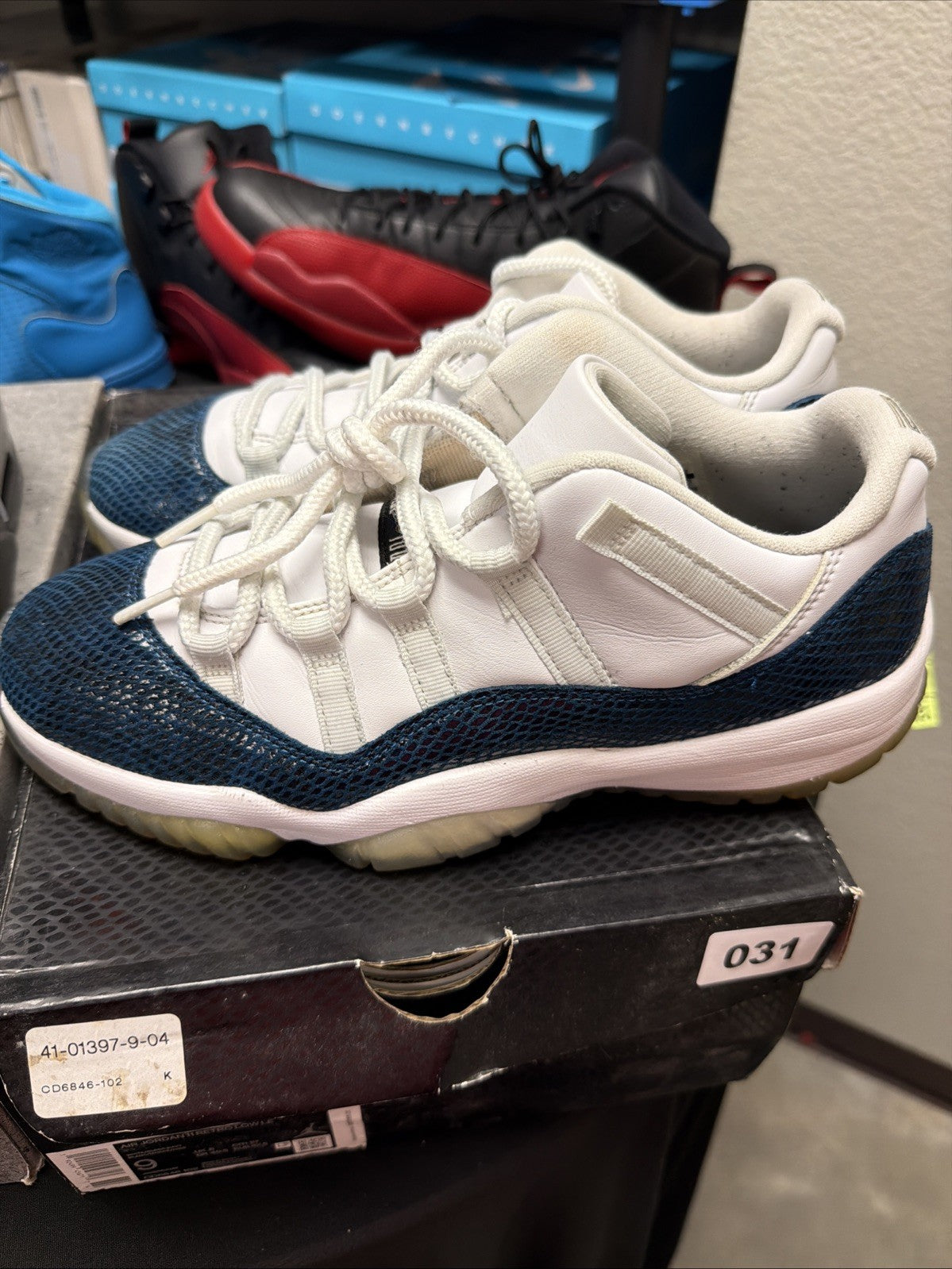 Jordan 11 Navy Snakeskin - Size 9 - product image from the listing.