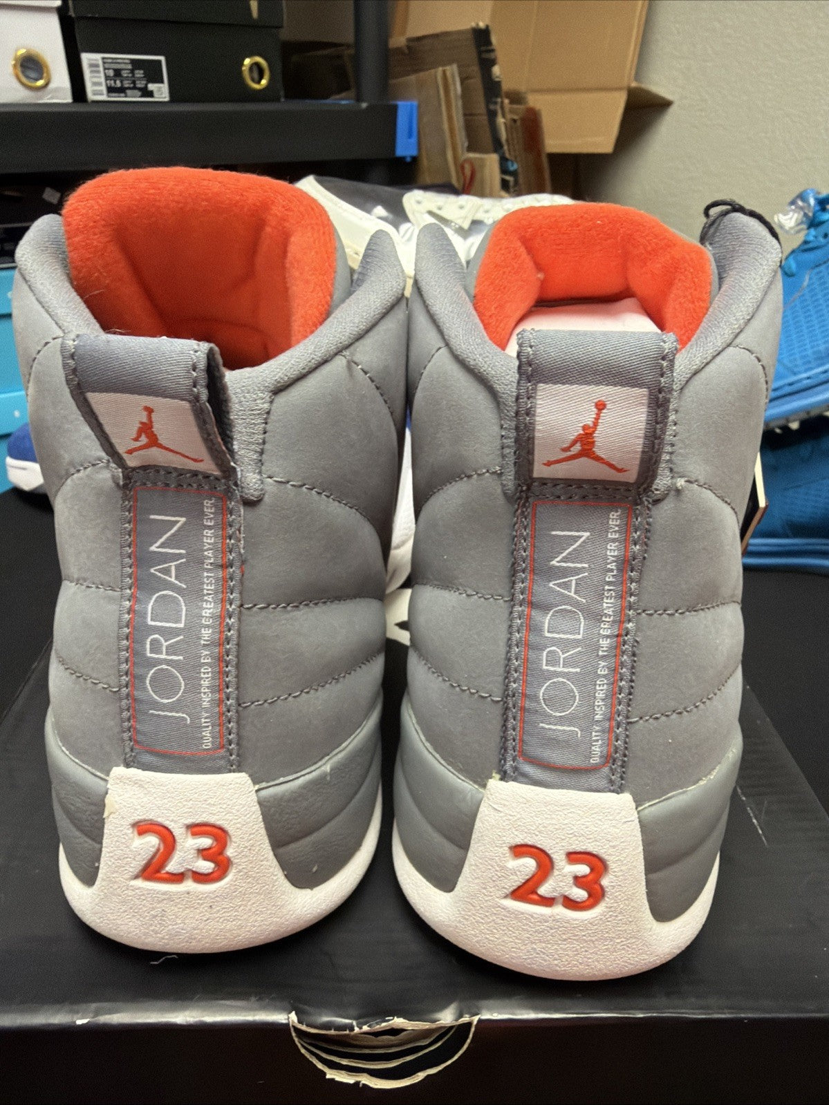 Men's Nike Air Jordan 12 Retro Cool Grey 2012 130690-012 size 10 US GUC - product image from the listing.