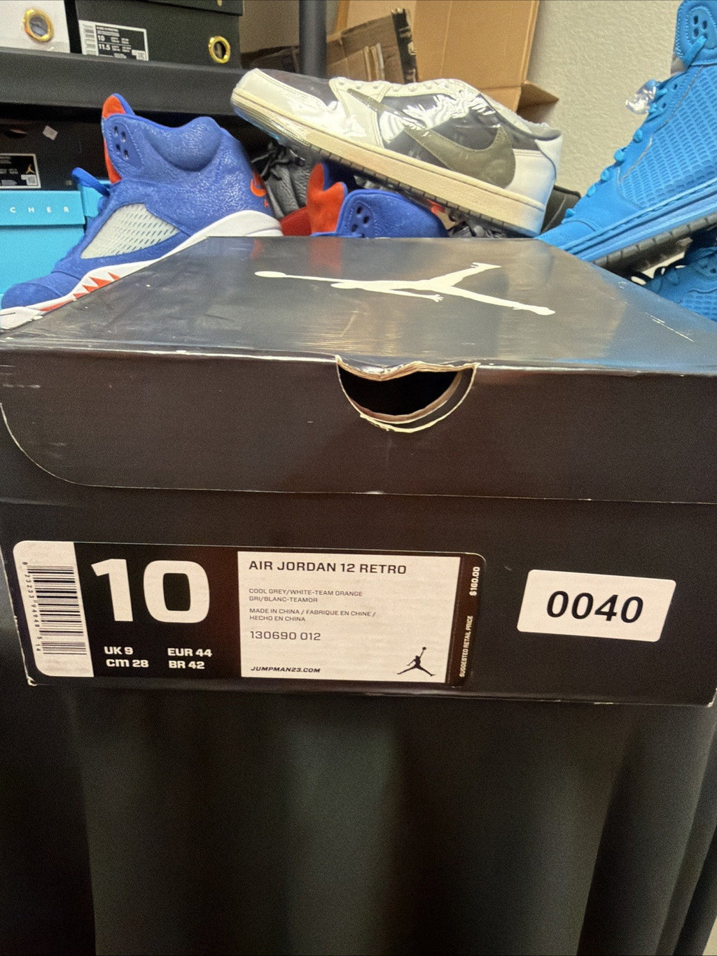 Men's Nike Air Jordan 12 Retro Cool Grey 2012 130690-012 size 10 US GUC - product image from the listing.