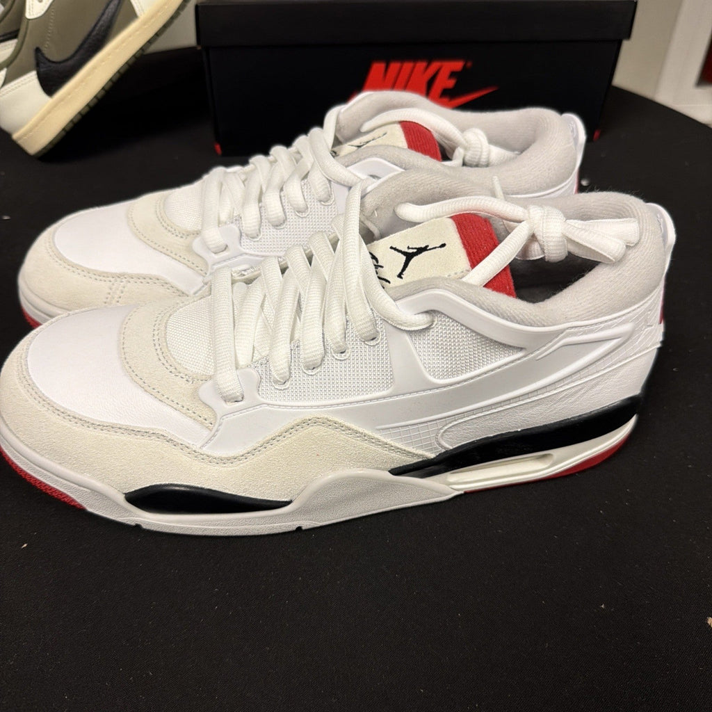 Men's Nike Air Jordan 4 RM White Fire Red Athletic Shoes Sneakers Trainers New - product image from the listing.