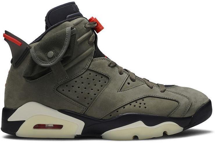 Air Jordan 6 Retro Travis Scott Olive 2019 CN1084-200 Men's Sneaker - product image from the listing.