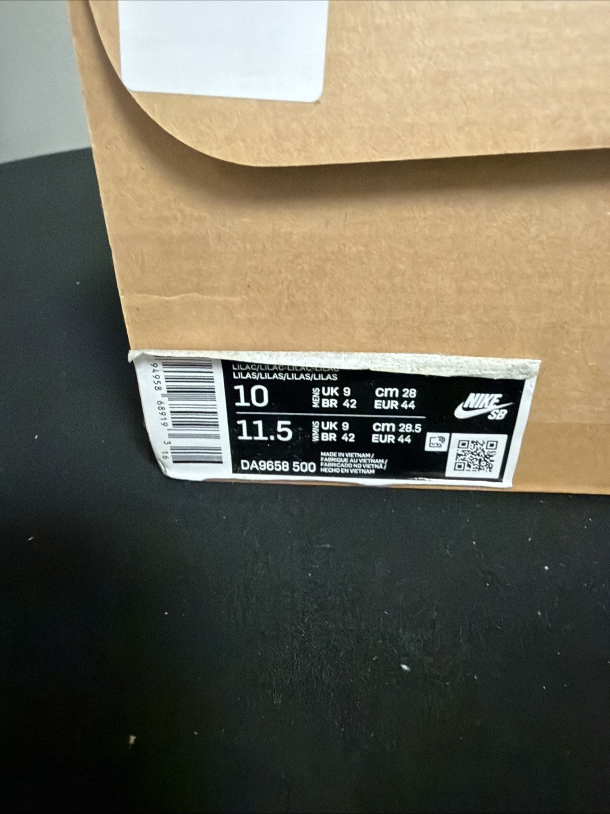 Nike Dunk SB Low Unbleached Pack - Lilac - Size 10 - product image from the listing.