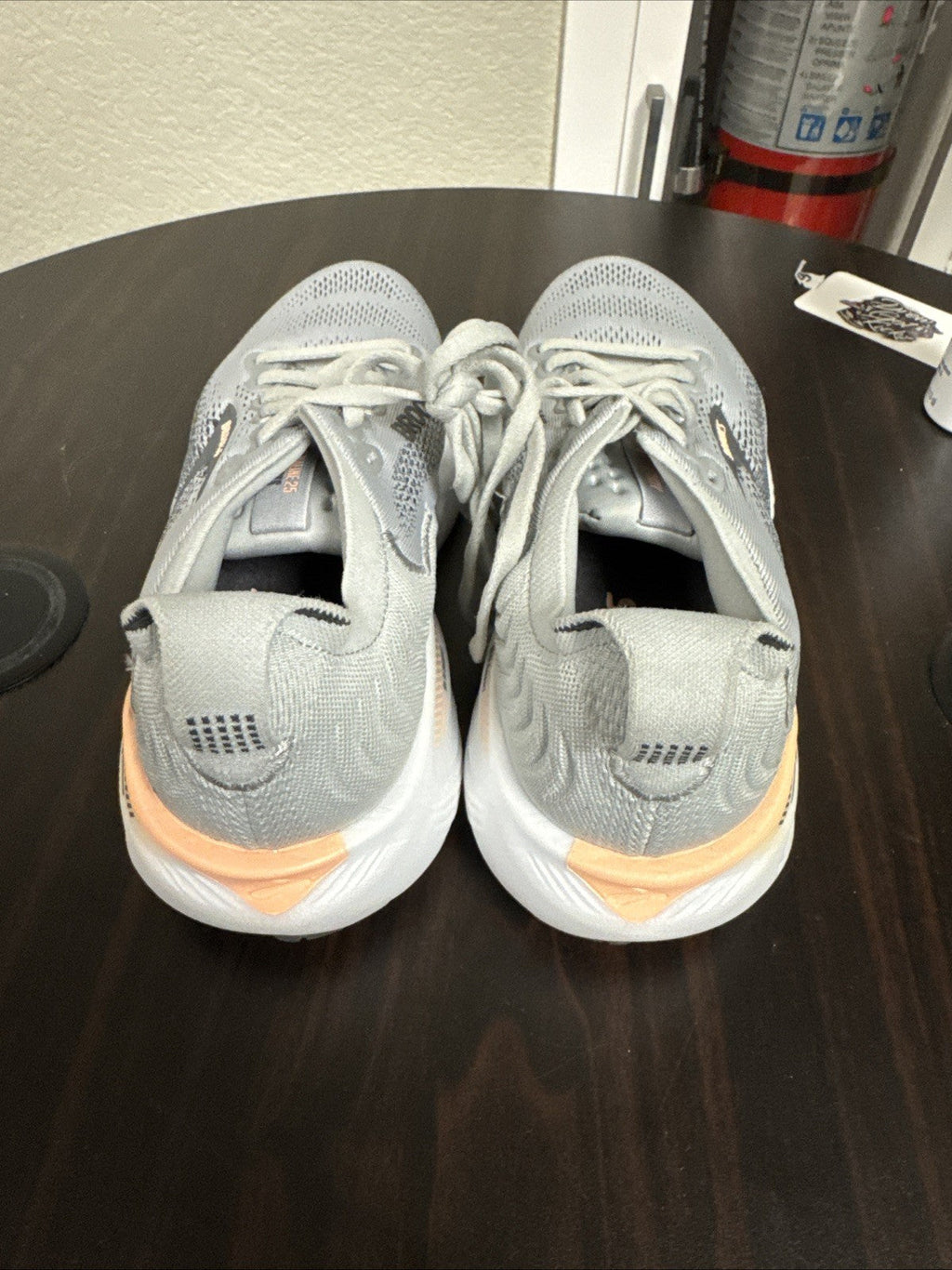 Women's Brooks Adrenaline GTS 25 Size 9 Grey Peach Running Shoes 1204431B032 - product image from the listing.