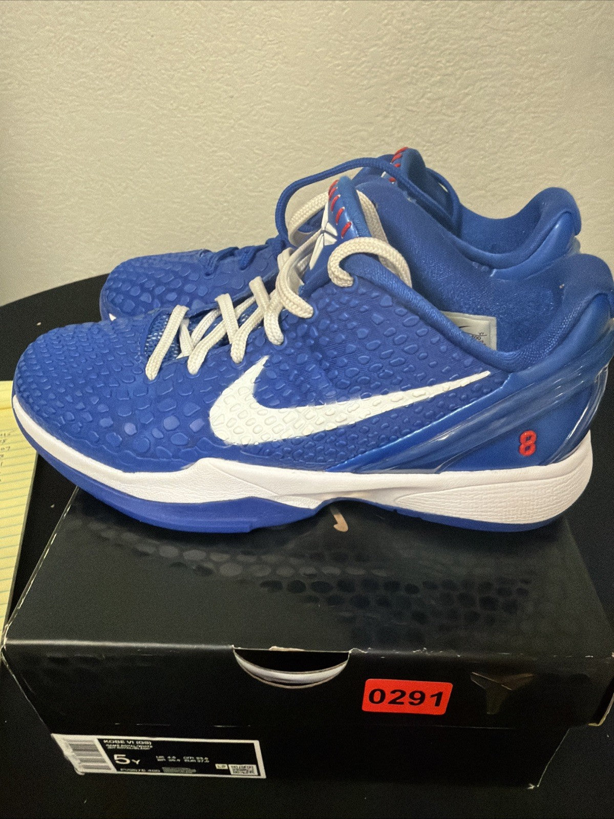 SIZE 5Y (W/6.5) Nike Kobe 6 Protro Dodgers Basketball Shoes GS FV9676-400 for Kids - product image from the listing.