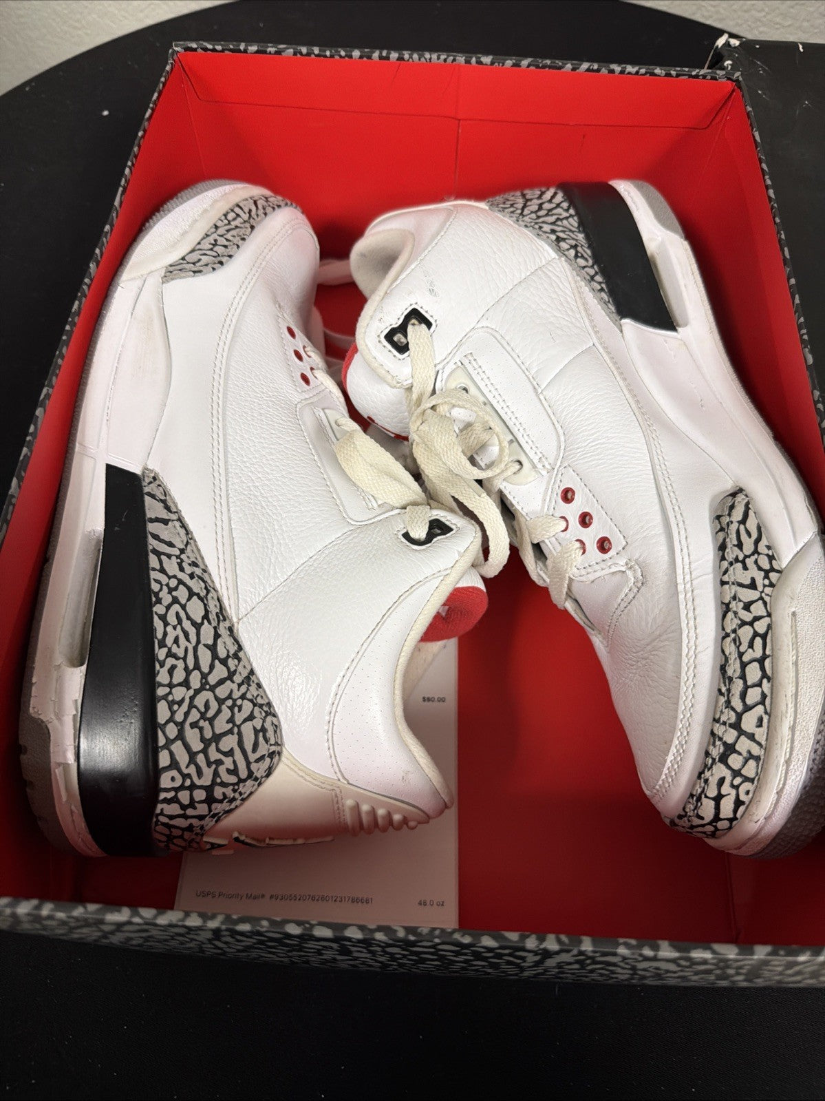 "White cement" Size 10.5 Air Jordan 3 Pre Owned (Excellent) - product image from the listing.