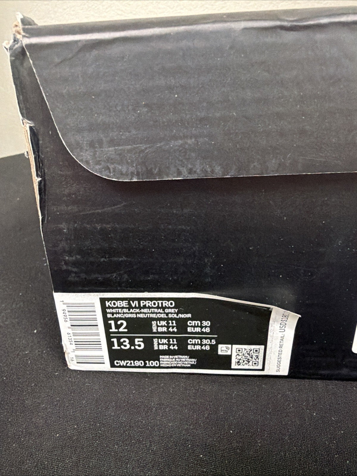 Men's Nike Kobe 6 Protro White Size 12 Del Sol 2021 CW2190-100 - product image from the listing.