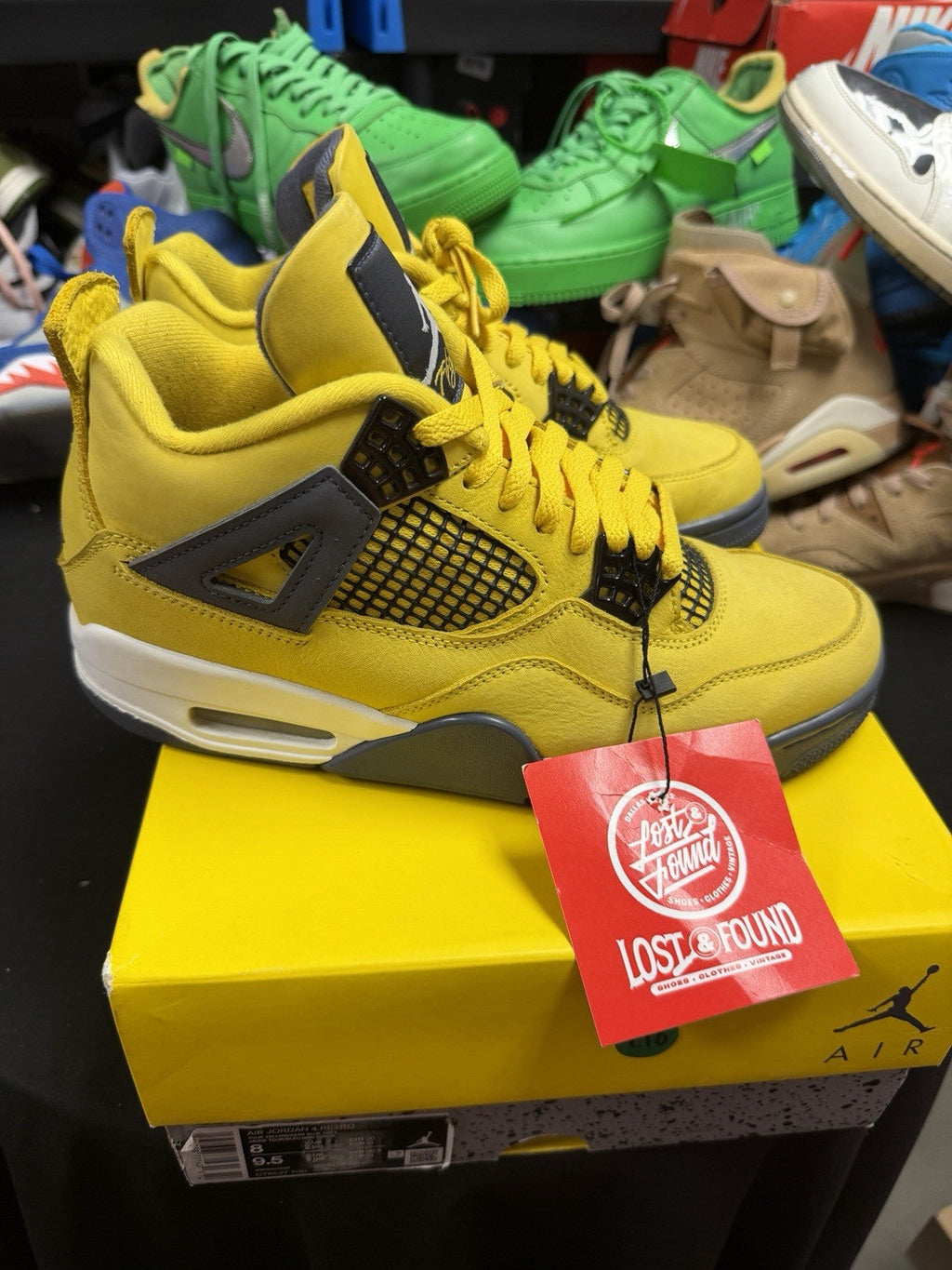 Men's Size 8 - Nike Air Jordan 4 Retro Lightning 2021 Shoes (210) - product image from the listing.