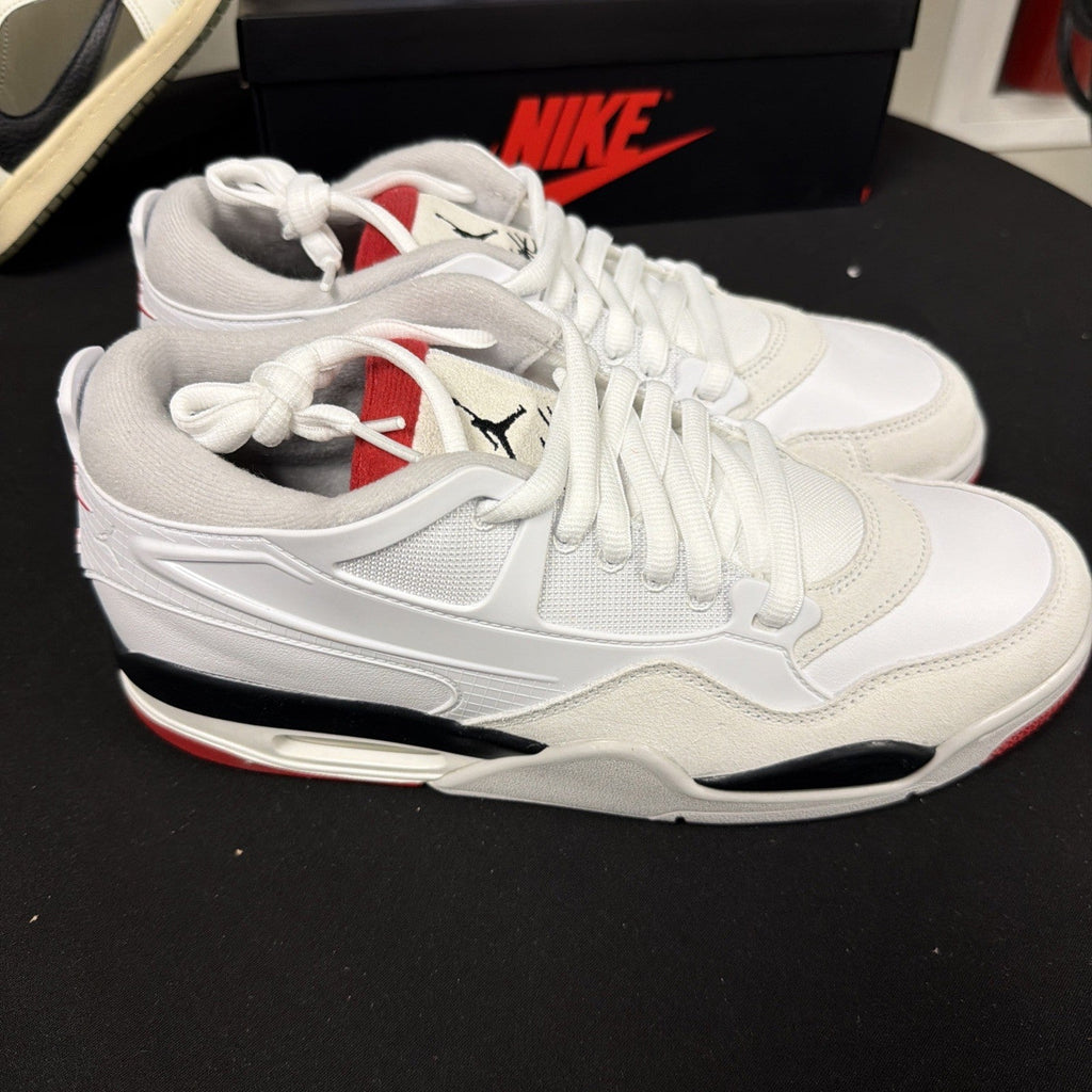 Men's Nike Air Jordan 4 RM White Fire Red Athletic Shoes Sneakers Trainers New - product image from the listing.