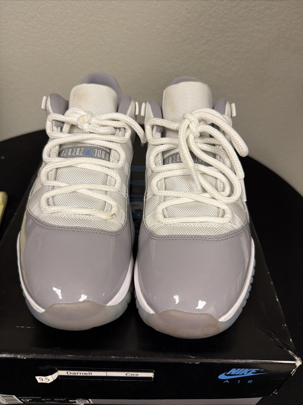 Men's M025) Nike Air Jordan 11 XI Retro Low Size 9.5 Cement Grey AV2187-140 - product image from the listing.