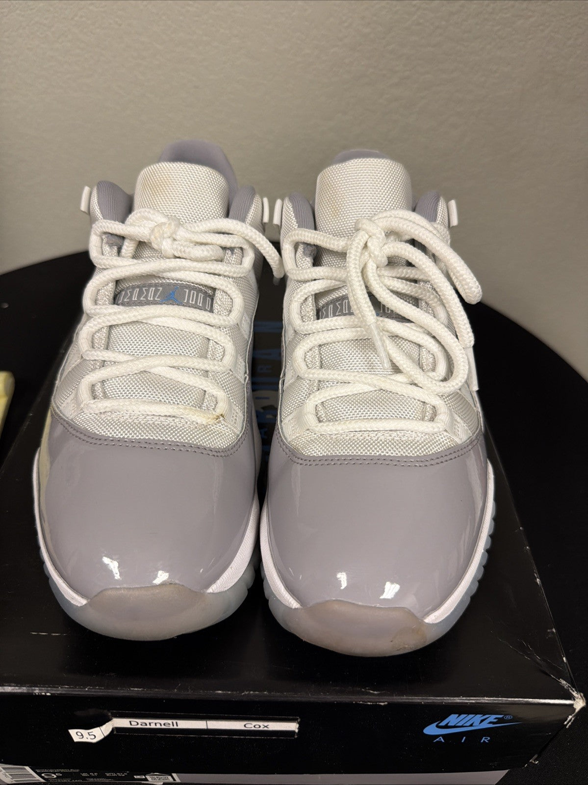Men's M025) Nike Air Jordan 11 XI Retro Low Size 9.5 Cement Grey AV2187-140 - product image from the listing.