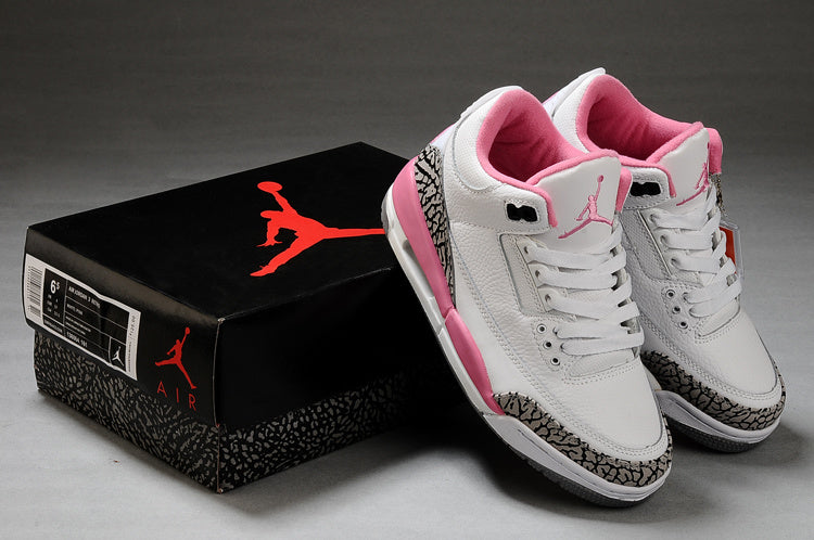 Air Jordan 3 High-Top Sneakers White Pink - product image from the listing.