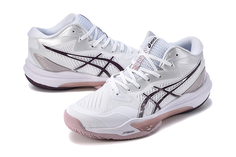 ASICS Sky Elite FF MT 3 White Watershed Rose Volleyball Footwear - product image from the listing.