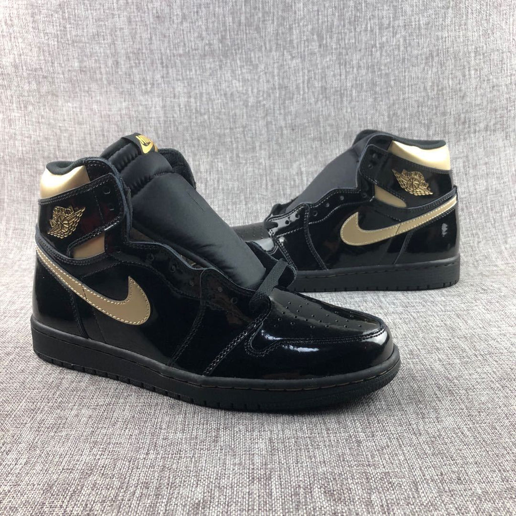 Air Jordan 1 High OG Black Gold Sneakers 555088-032 - product image from the listing.
