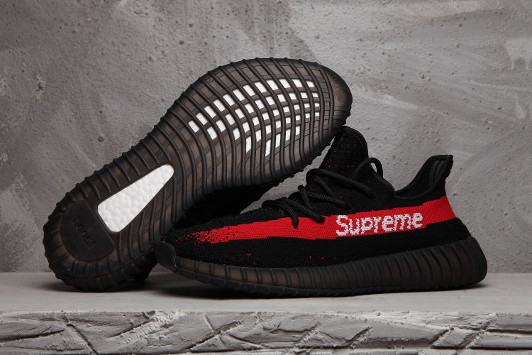 adidas Yeezy Boost 350 V2 Sneakers in Black Red - product image from the listing.