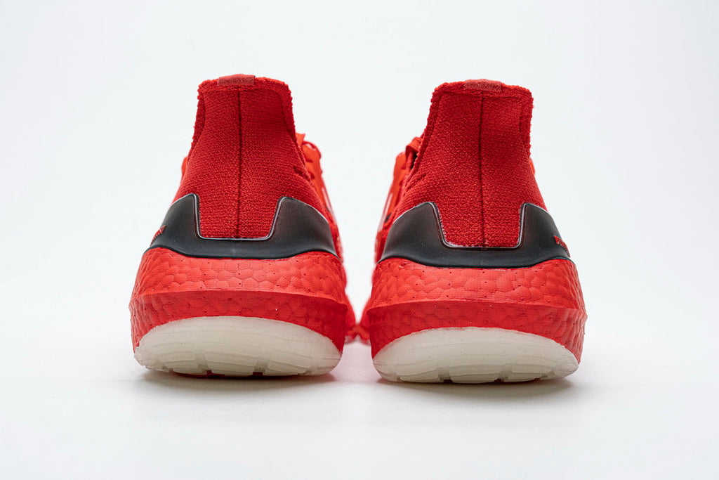 adidas Ultraboost 21 Running Shoes FY0387 in Red Black - product image from the listing.