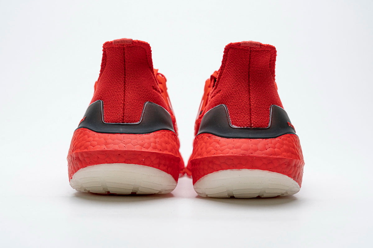 adidas Ultraboost 21 Running Shoes FY0387 in Red Black - product image from the listing.