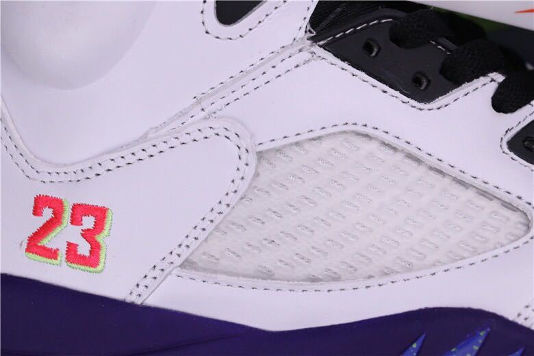 Air Jordan 5 Alternate Bel-Air Sneakers in White Purple DB3335-100 - product image from the listing.
