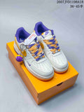 Nike Air Force 1 '07 Low Sneakers in White Purple Gold - product image from the listing.