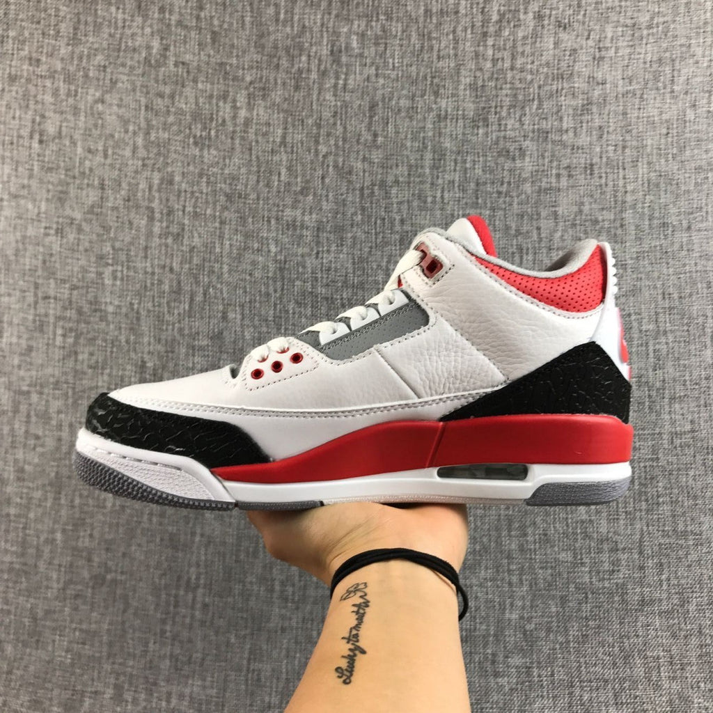 Men's Air Jordan 3 Fire Red Sneakers - product image from the listing.