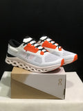 White and Orange On Cloudstratus 3 Running Shoes - product image from the listing.