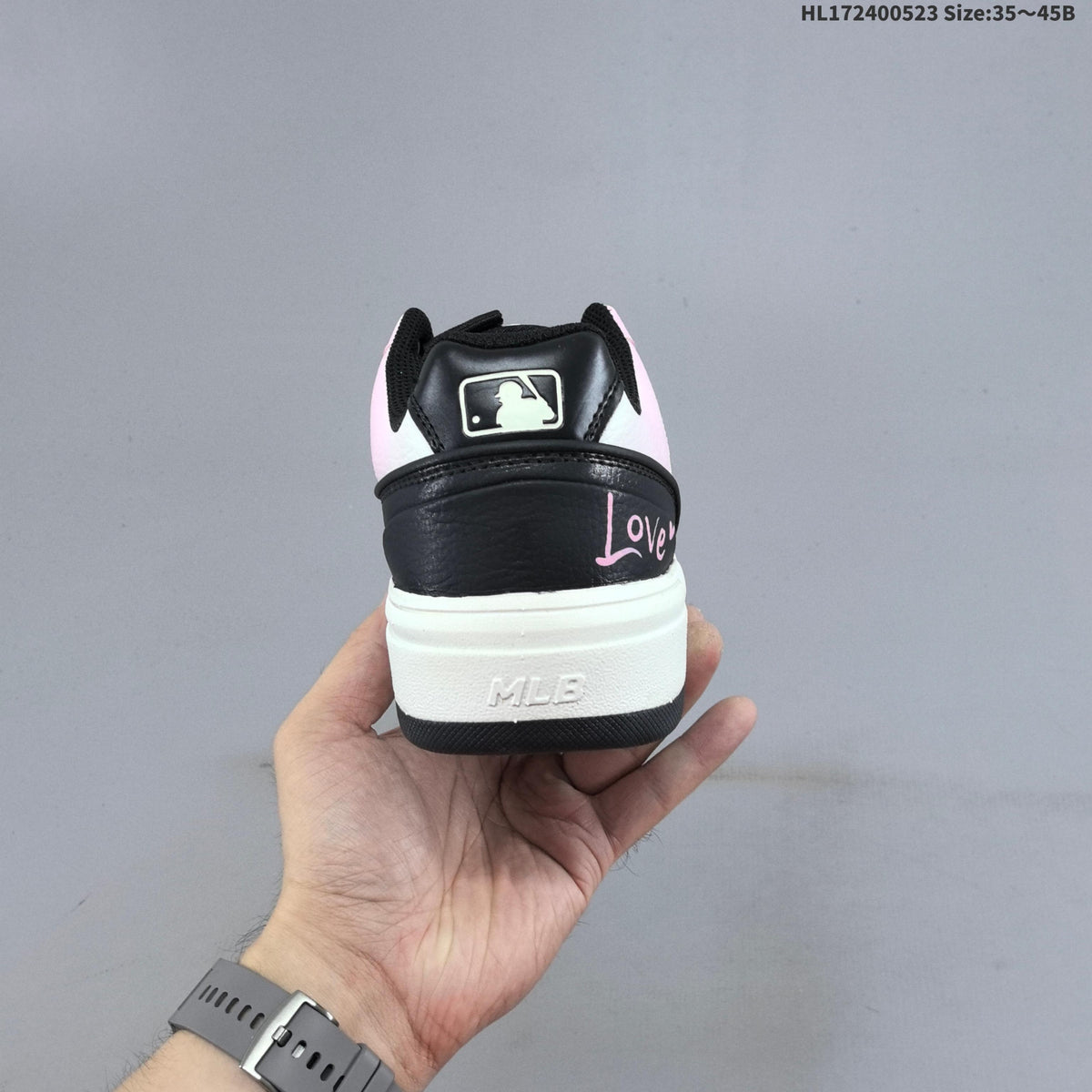 MLB Chunky Liner Low-Top Sneakers in Pink White Black - product image from the listing.