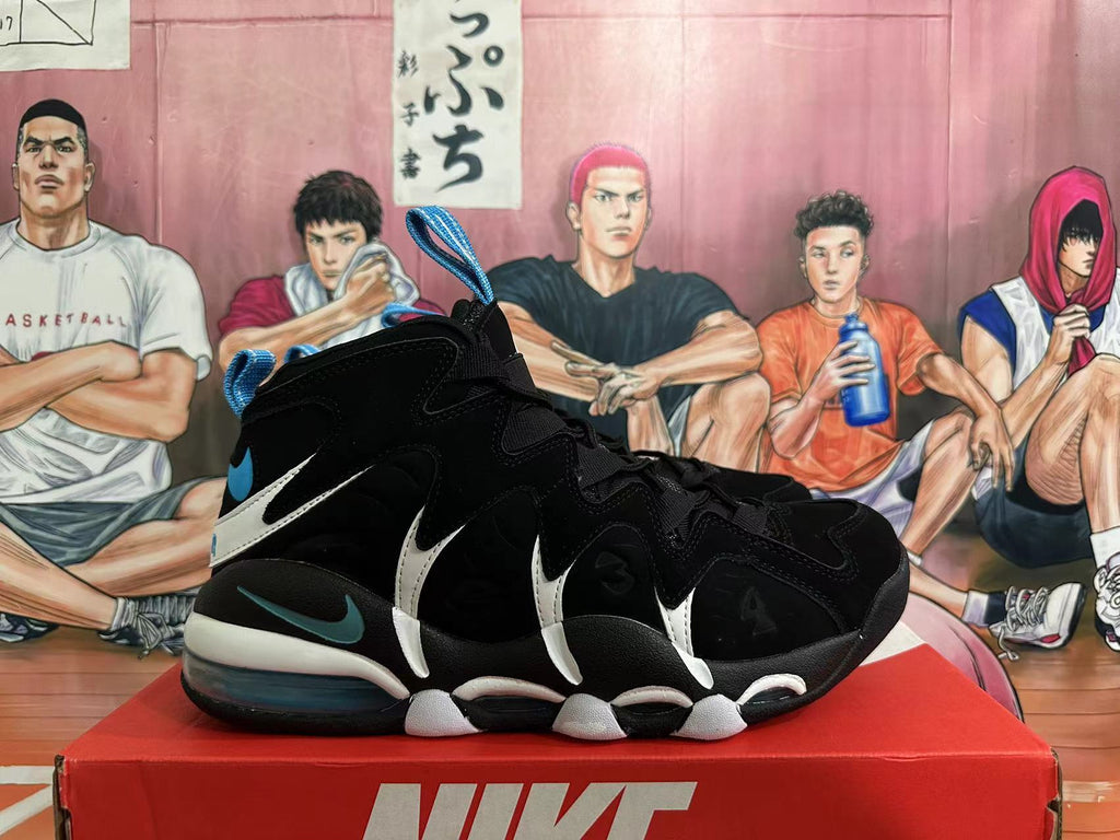Nike Air Max Uptempo 95 Basketball Shoes in Black Blue - product image from the listing.