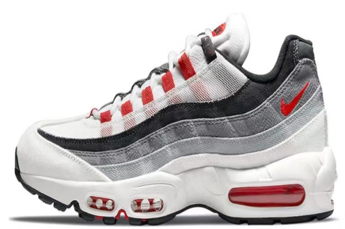 Nike Air Max 95 Sneakers in White Grey Red - product image from the listing.