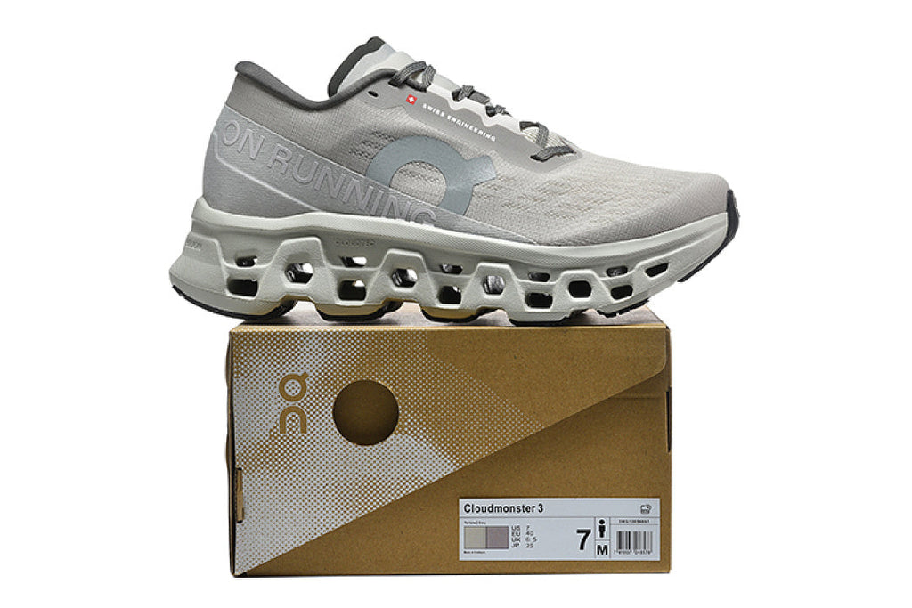 On Cloudmonster 3 Running Sneakers in Gray - product image from the listing.