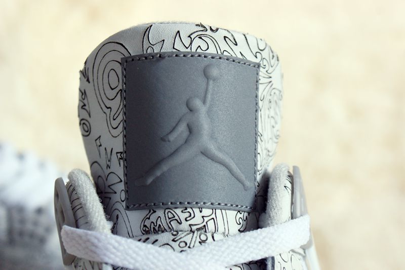 Air Jordan 4 Laser 5LAB4 White and Blue Sneakers - product image from the listing.