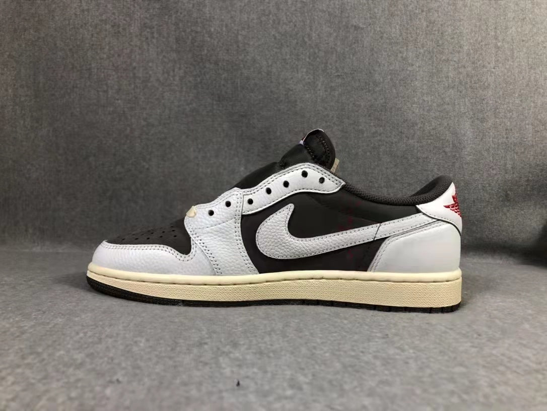 Travis Scott x Air Jordan 1 Low Sneakers in White Brown - product image from the listing.