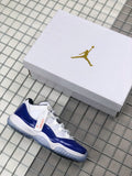Air Jordan 11 Sneakers in White and Deep Blue BQ3685-001 - product image from the listing.