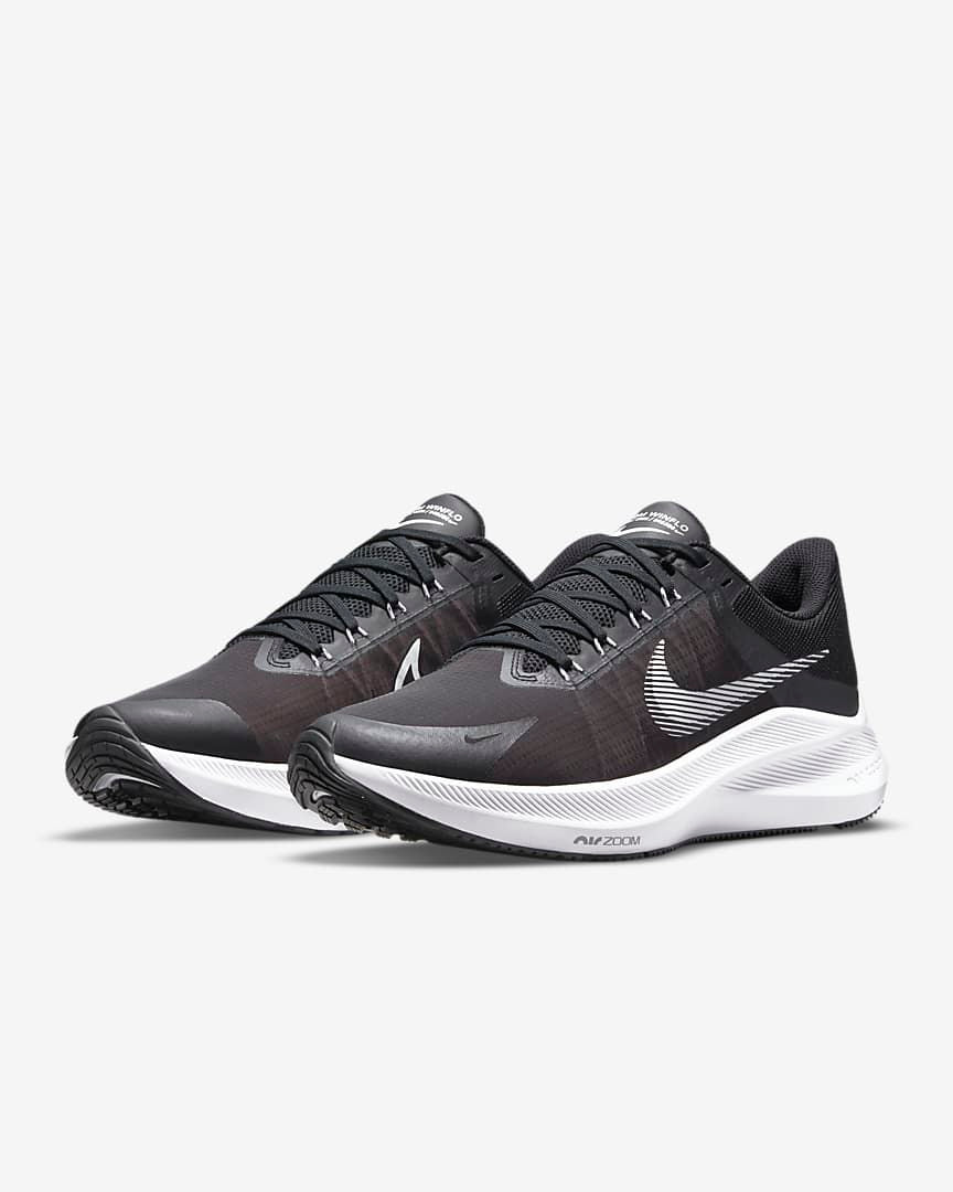 Nike Zoom Winflo 8 Running Shoes in Black White CW3419-006 - product image from the listing.