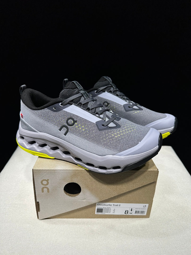 On Cloudsurfer Trail 2 Trail Running Shoes, Carbon in Grey - product image from the listing.