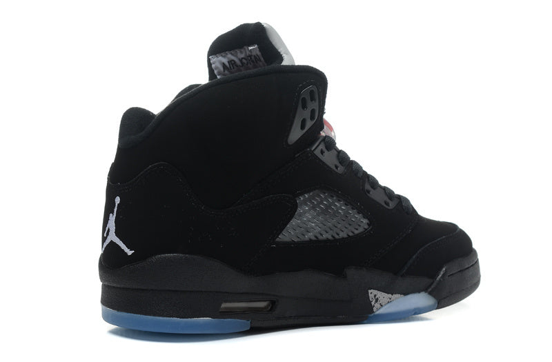 Air Jordan 5 Retro Black and Silver High-Top Sneakers - product image from the listing.