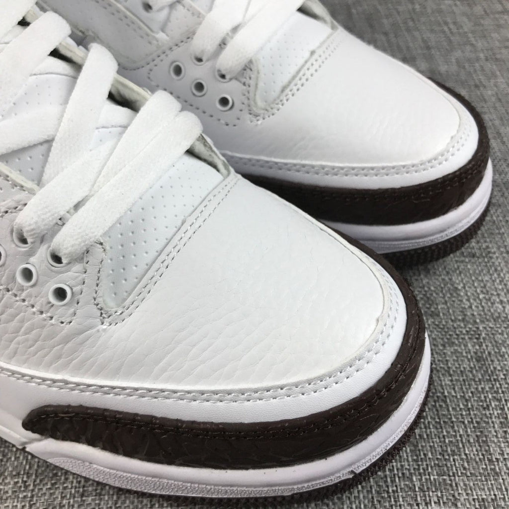 Air Jordan 3 Retro Sneakers in Mocha White and Brown - product image from the listing.