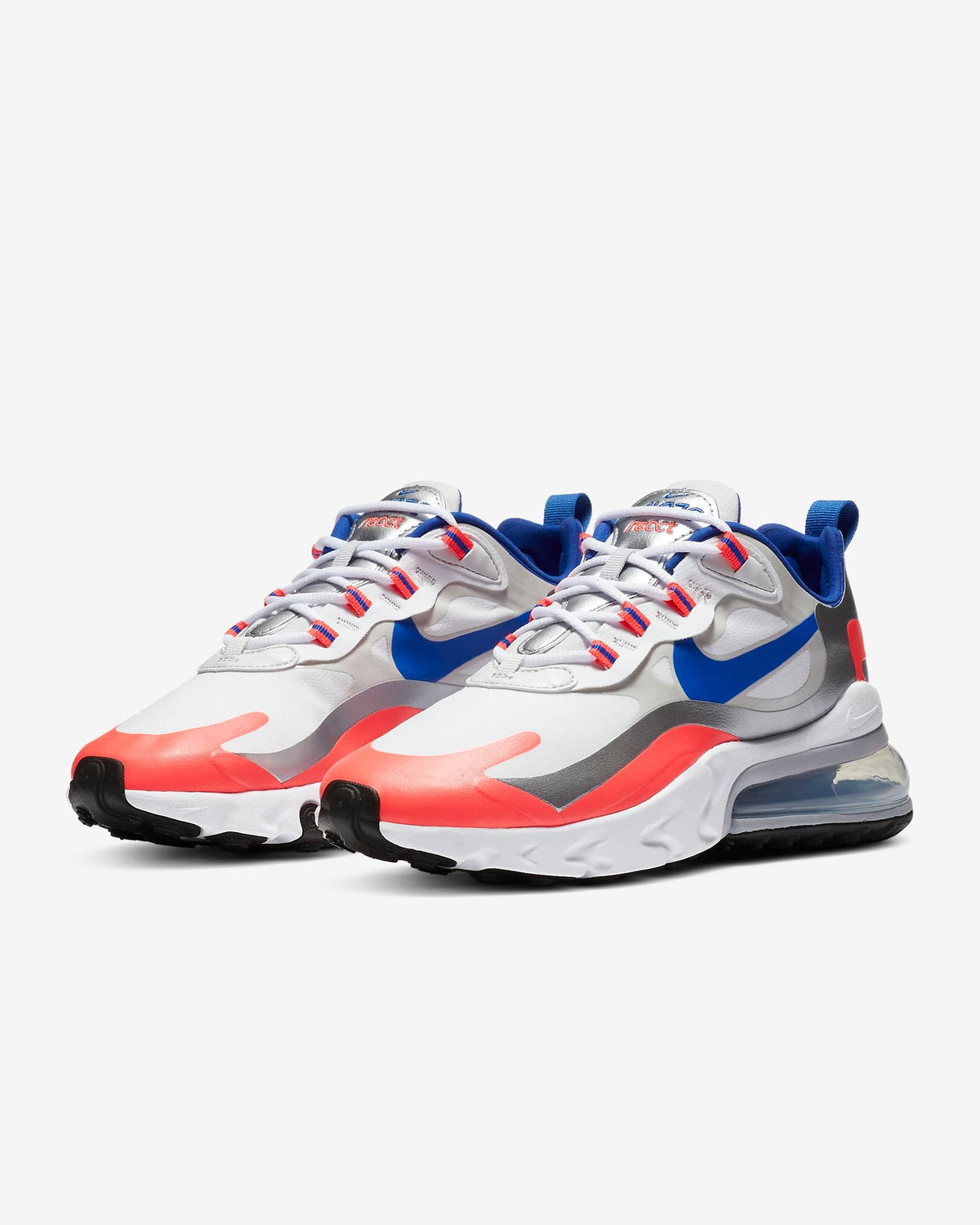 Nike Air Max 270 React Sneakers in White Red Blue CW3094-100 - product image from the listing.